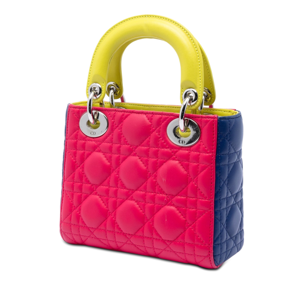Pre-Loved Dior Mini Tricolor Lambskin Cannage Lady Dior - Picture 2 of 6